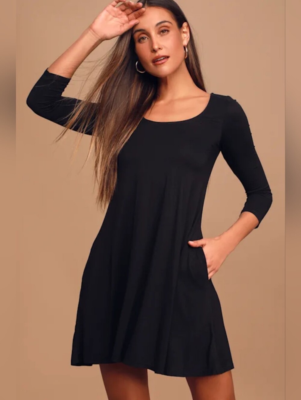 🏷️3/$8 Lulus Twirl Power Black Swing Dress Size Small